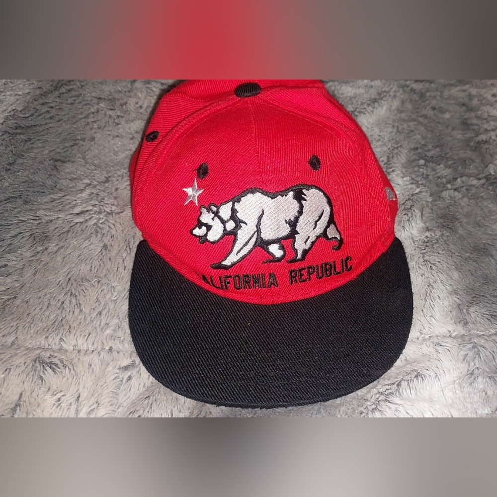 Red and Black California Republic Cap